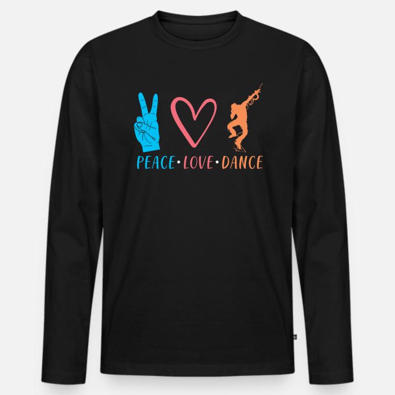 Tanzen Tänzer Geschenk - Männer Premium Bio Langarmshirt - Schwarz