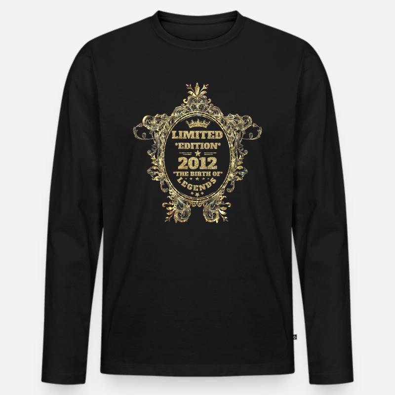 2012 - Männer Premium Bio Langarmshirt - Schwarz
