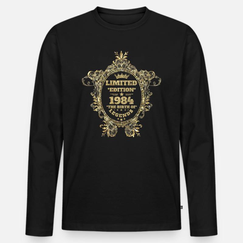 1984 - Männer Premium Bio Langarmshirt - Schwarz