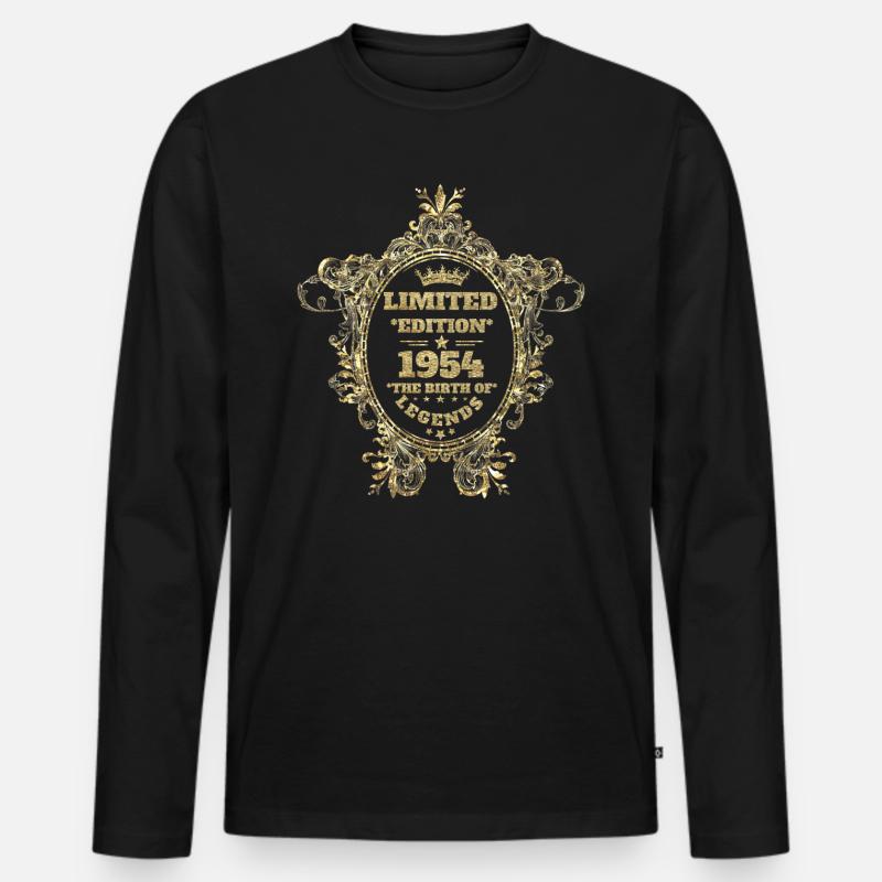 Limited Edition 1954 - Männer Premium Bio Langarmshirt - Schwarz