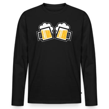 2 chopes à bière bavaroise Prosten (chopes à bière / 3C) - T-shirt manches longues Premium bio Homme - noir - Devant - Nico (187cm)
