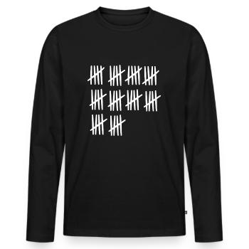 50 ans se sont écoulés - T-shirt manches longues Premium bio Homme - noir - Devant - Nico (187cm)