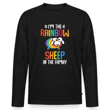 I am the colorful sheep of the family - Men's Premium Organic Long Sleeve Shirt - black - Front - Nico (187cm)