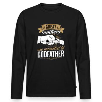 Great brothers become godfather - T-shirt manches longues Premium bio Homme - noir - Devant - Nico (187cm)