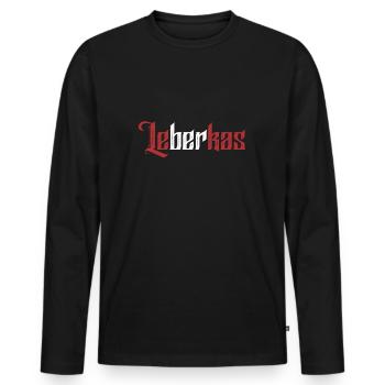 Leberkas - Männer Premium Bio Langarmshirt - Schwarz - Vorne - Nico (187cm)