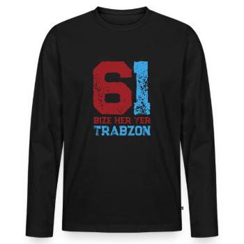 Bize her yer Trabzon - Männer Premium Bio Langarmshirt - Schwarz - Vorne - Nico (187cm)