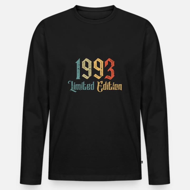 Limited Edition 1993 - Männer Premium Bio Langarmshirt - Schwarz