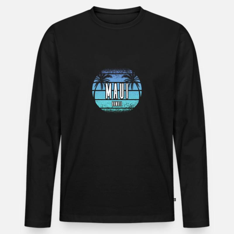 Maui hawaii - Männer Premium Bio Langarmshirt - Schwarz