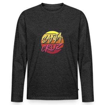 Santa Cruz - T-shirt manches longues Premium bio Homme - anthracite chiné - Devant - Nico (187cm)
