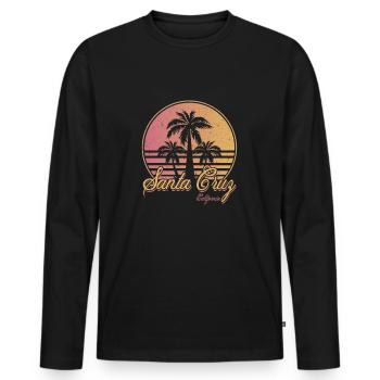 Santa Cruz California - Men's Premium Organic Long Sleeve Shirt - black - Front - Nico (187cm)