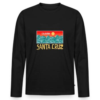 Santa Cruz California - Men's Premium Organic Long Sleeve Shirt - black - Front - Nico (187cm)