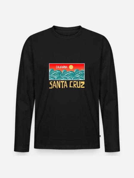 Santa Cruz California - Men's Premium Organic Long Sleeve Shirt - black
