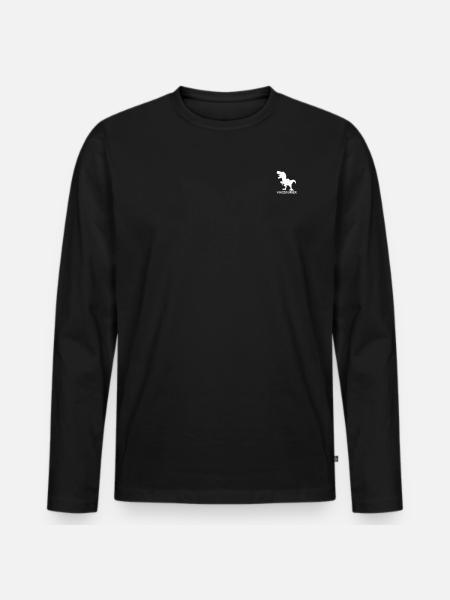 Vinosaurier - Männer Premium Bio Langarmshirt - Schwarz