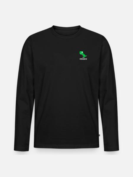 Vinosaurier - Männer Premium Bio Langarmshirt - Schwarz