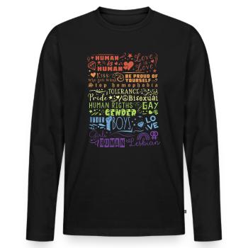 LGBT Love is love Human Tolerance Pride Gender - Männer Premium Bio Langarmshirt - Schwarz - Vorne - Nico (187cm)