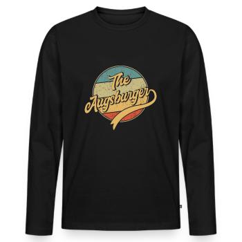The Augsburger - Männer Premium Bio Langarmshirt - Schwarz - Vorne - Nico (187cm)