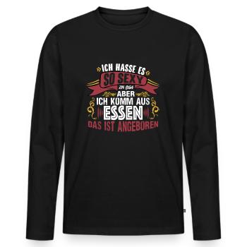 Ich komm aus Essen - Männer Premium Bio Langarmshirt - Schwarz - Vorne - Nico (187cm)