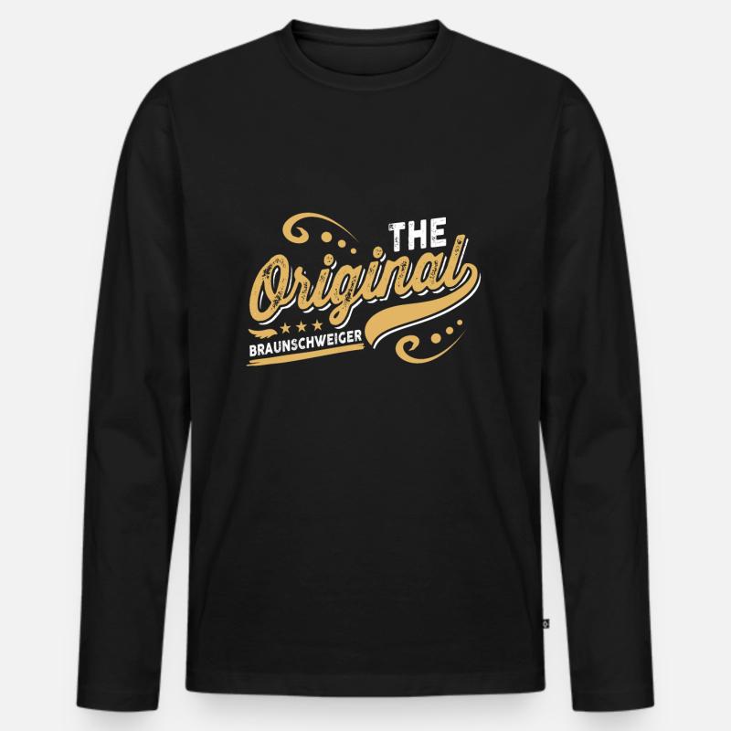 The original Braunschweiger - Männer Premium Bio Langarmshirt - Schwarz