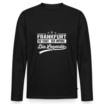 Frankfurt die Stadt der Mythos die Legende - Männer Premium Bio Langarmshirt - Schwarz - Vorne - Nico (187cm)