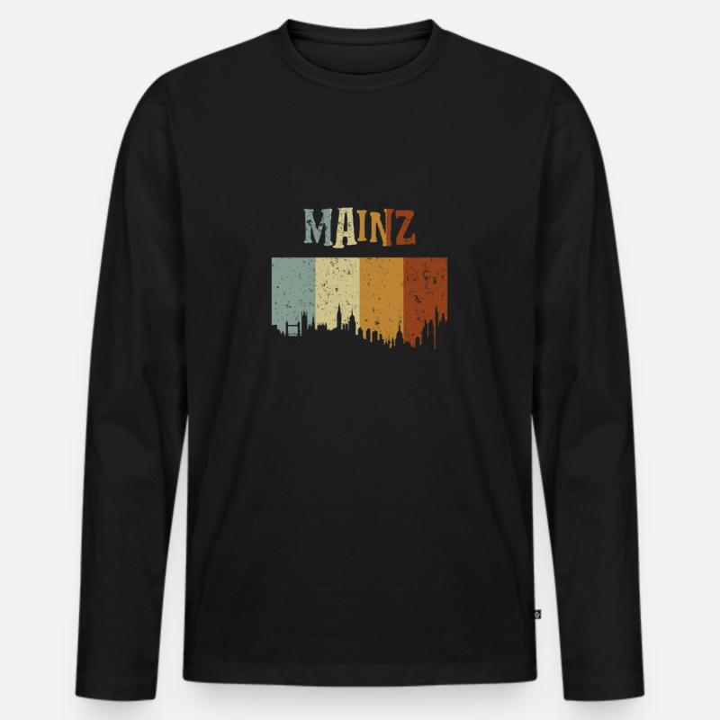 Mainz - Männer Premium Bio Langarmshirt - Schwarz