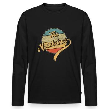 The Mannheimer - Männer Premium Bio Langarmshirt - Schwarz - Vorne - Nico (187cm)