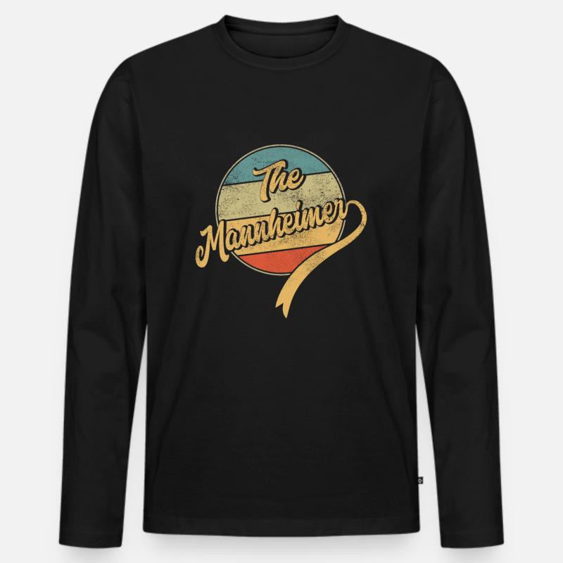 The Mannheimer - Männer Premium Bio Langarmshirt - Schwarz
