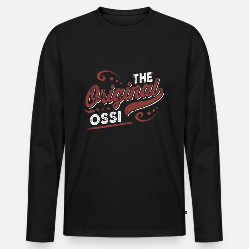 The original Ossi - Männer Premium Bio Langarmshirt - Schwarz