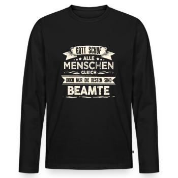 Beamter Verbeamtung Beamte Zoll - Männer Premium Bio Langarmshirt - Schwarz - Vorne - Nico (187cm)