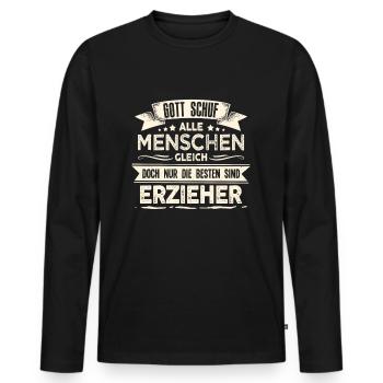 Erzieher Kindergarten - Männer Premium Bio Langarmshirt - Schwarz - Vorne - Nico (187cm)