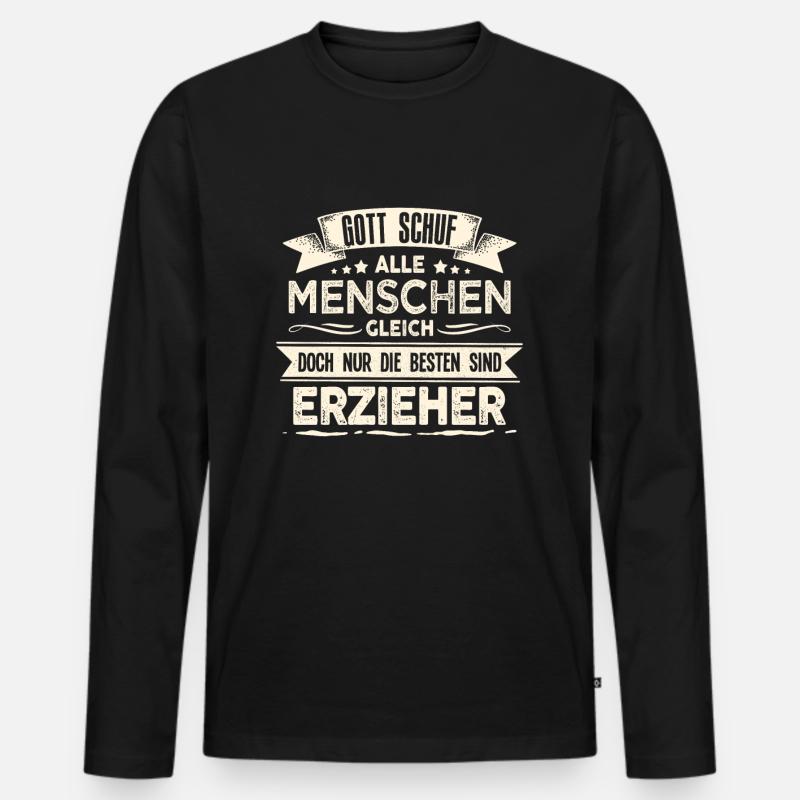 Erzieher Kindergarten - Männer Premium Bio Langarmshirt - Schwarz