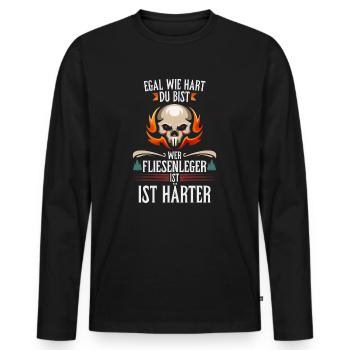 Fliesenleger Fliesen - Männer Premium Bio Langarmshirt - Schwarz - Vorne - Nico (187cm)