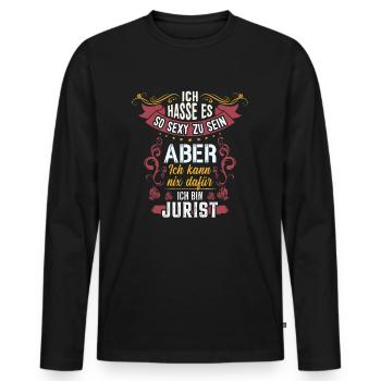Juristen sind sexy Jurist - Männer Premium Bio Langarmshirt - Schwarz - Vorne - Nico (187cm)