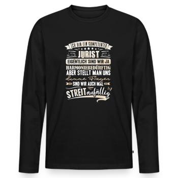 Kompetenter Jurist Jurist - Männer Premium Bio Langarmshirt - Schwarz - Vorne - Nico (187cm)
