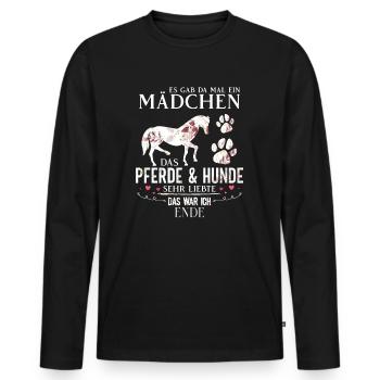 Es gab da mal ein Pferdemädchen Pferd - Männer Premium Bio Langarmshirt - Schwarz - Vorne - Nico (187cm)