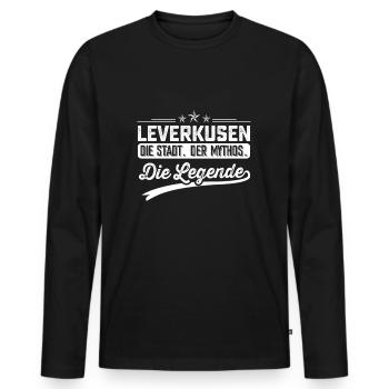 Leverkusen die Stadt der Mythos Leverkusener - Männer Premium Bio Langarmshirt - Schwarz - Vorne - Nico (187cm)