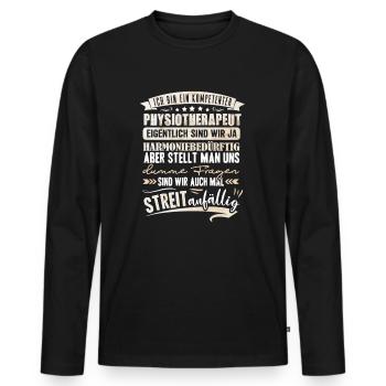 Kompetenter Physiotherapeut Physiotherapie - Männer Premium Bio Langarmshirt - Schwarz - Vorne - Nico (187cm)