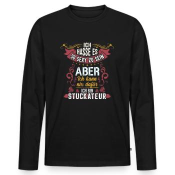 Stuckateure sind zu sexy Gipser - Männer Premium Bio Langarmshirt - Schwarz - Vorne - Nico (187cm)