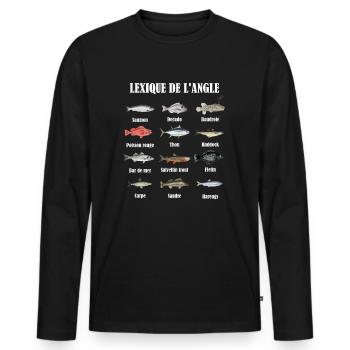 Lexique du pêcheur à la ligne poisson - Men's Premium Organic Long Sleeve Shirt - black - Front - Nico (187cm)