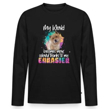 Colorful world thanks to my Eurasier dog - Men's Premium Organic Long Sleeve Shirt - black - Front - Nico (187cm)