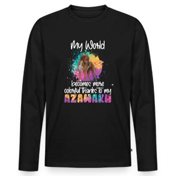 Colorful world thanks to my Azawakh dog - Men's Premium Organic Long Sleeve Shirt - black - Front - Nico (187cm)