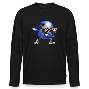 Bowlingbahn Bowling Dab Dabbing Bowler innen - Männer Premium Bio Langarmshirt - Schwarz - Vorne - Nico (187cm)