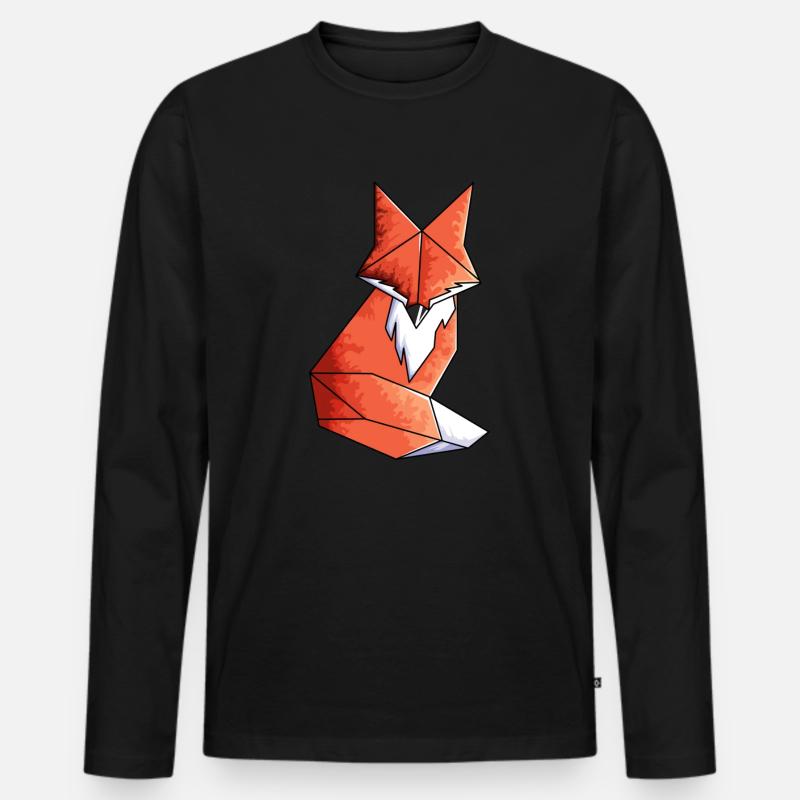 Geometric Fox Lover Math Geometry - Men's Premium Organic Long Sleeve Shirt - black
