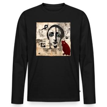 Troublé et perplexe - T-shirt manches longues Premium bio Homme - noir - Devant - Nico (187cm)
