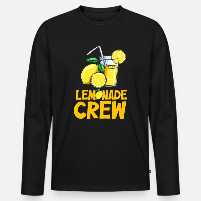Limonade Lemonade Crew Zitronen Limo Saft Eis - Männer Premium Bio Langarmshirt - Schwarz