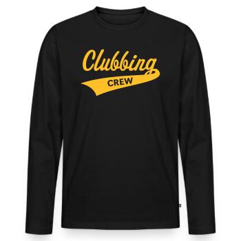 Clubbing Crew (Party / Nightlife / Gold) - Men's Premium Organic Long Sleeve Shirt - black - Front - Nico (187cm)