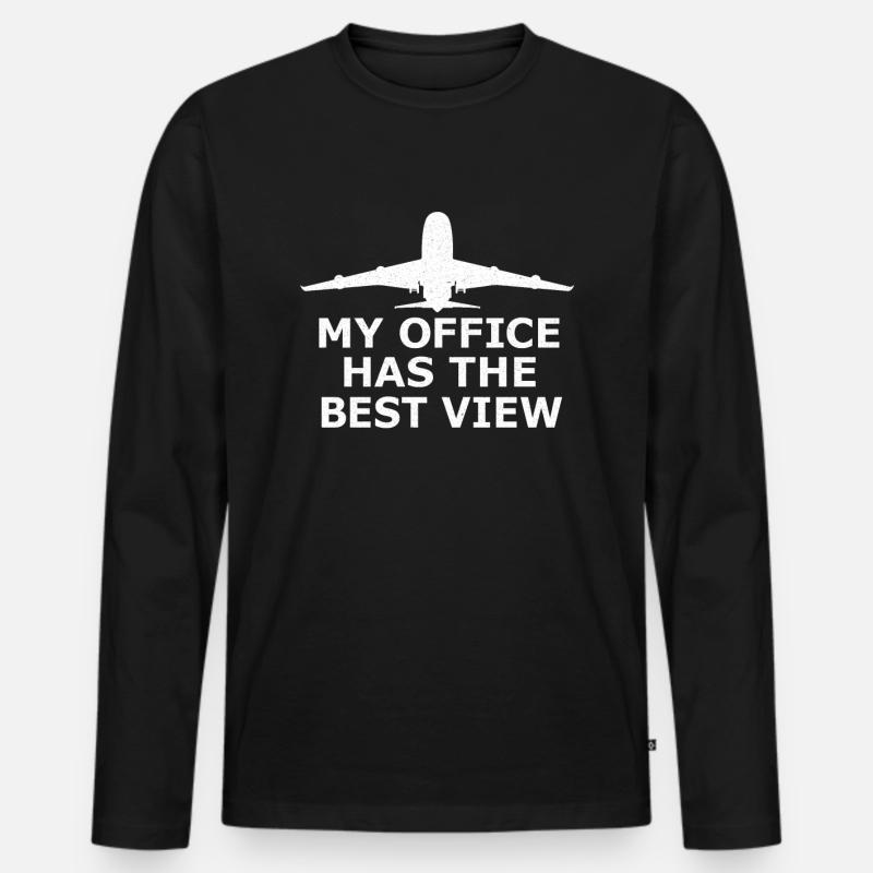 Piloten Flugzeug Lustige Sprüche Geschenk - Männer Premium Bio Langarmshirt - Schwarz