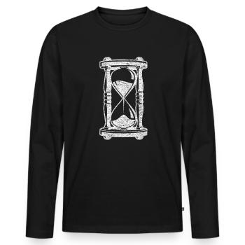 Sanduhr - Männer Premium Bio Langarmshirt - Schwarz - Vorne - Nico (187cm)