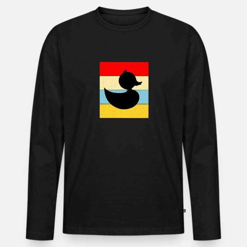 Ente - Männer Premium Bio Langarmshirt - Schwarz