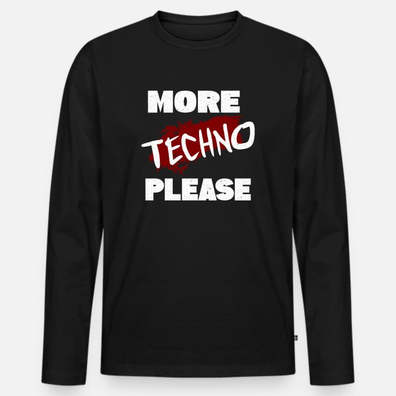 Techno - Männer Premium Bio Langarmshirt - Schwarz