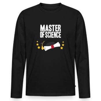 Master of Science Abschluss Uni Diplom Studium - Männer Premium Bio Langarmshirt - Schwarz - Vorne - Nico (187cm)